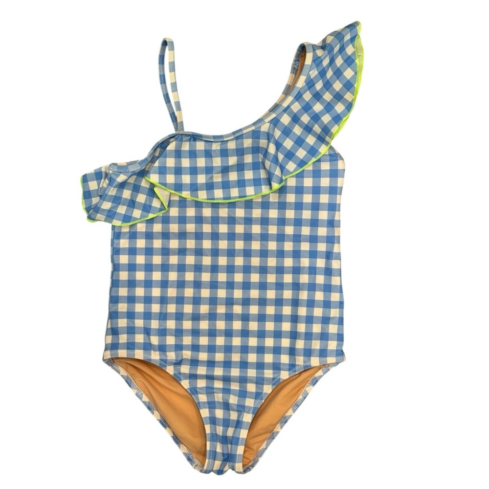 Crewcuts Girl’s One Piece Swimsuit Gingham Checkered Ruffle